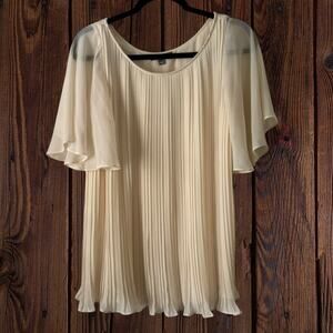Tinley Road Cream Pleated Blouse, Large